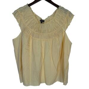J.‎ Crew Rosalie Cotton Viole Top Yellow Women XXL Smocked Chic Feminine Minimal